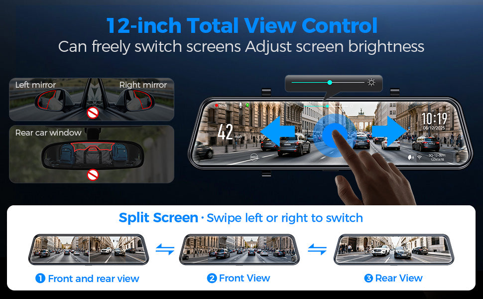 DAZA SQ12 total view control, split front and rear, front only or rear only