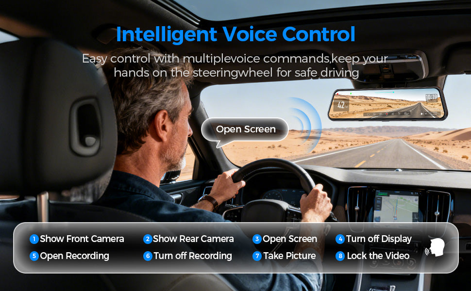 DAZA SQ12 intelligent voice control with eight hands-free driving commands